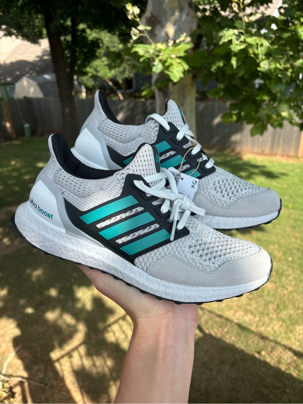 adidas UltraBoost 1.0 ‘White Pure Teal’ Men’s Size 8 Running Shoes NEW | JQ0823